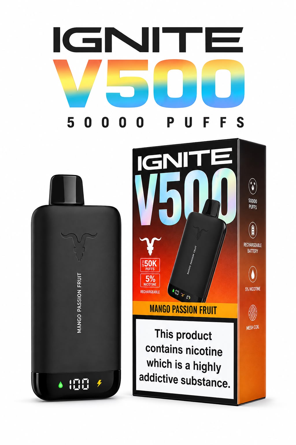 IGNITE V500 – 50000 Puffs – Pod Descartável